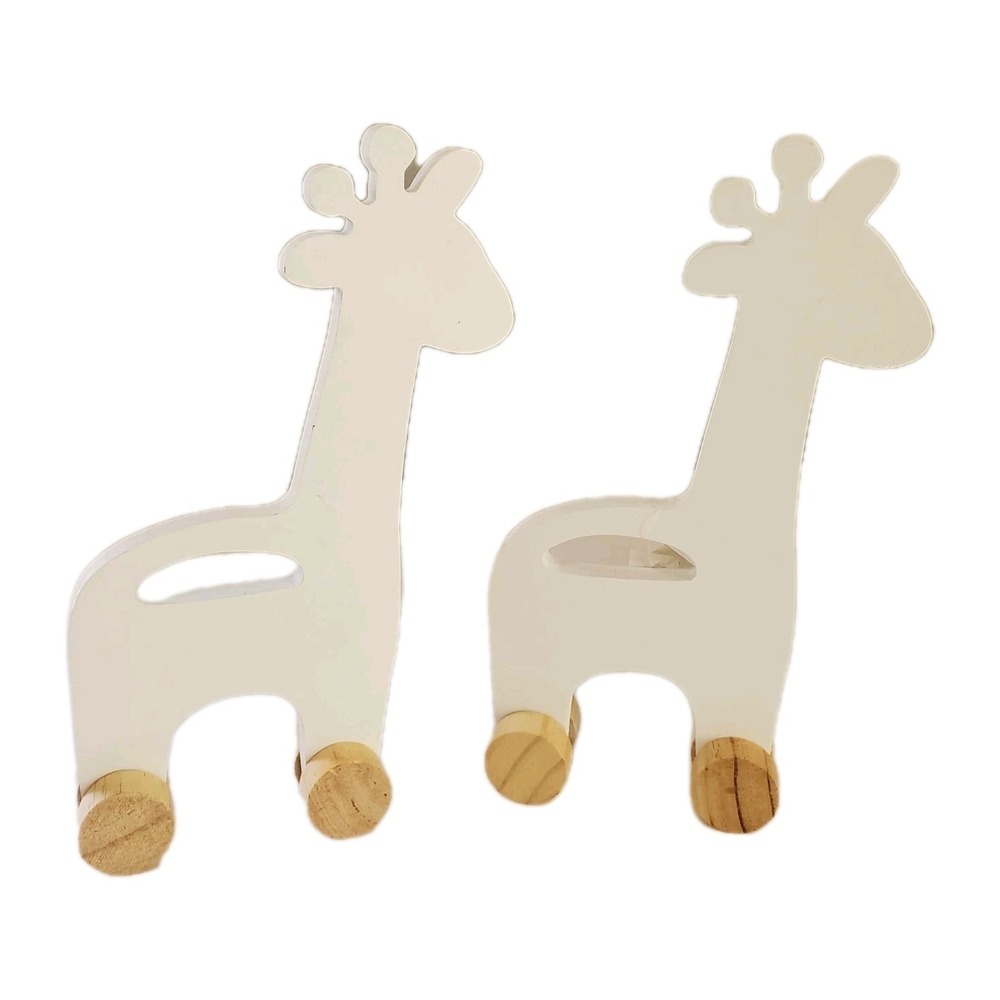 2‎ Pc Wooden Giraffee Rolling Decor From Hobby Lobby